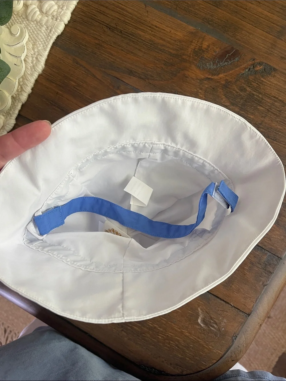 The Beaufort Bonnet Company White Hat with Blue Trim - Kids Bucket Sun Hat